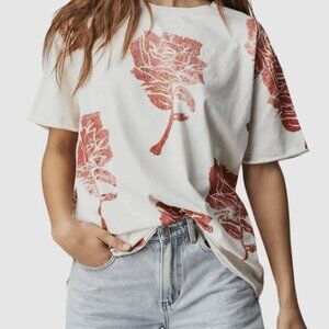 Free People We The Free Short Sleeve Painted Floral Tee